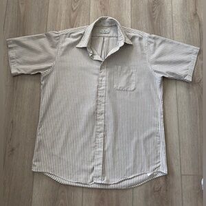 L.L. Bean Men's Casual Beige Striped Shirt